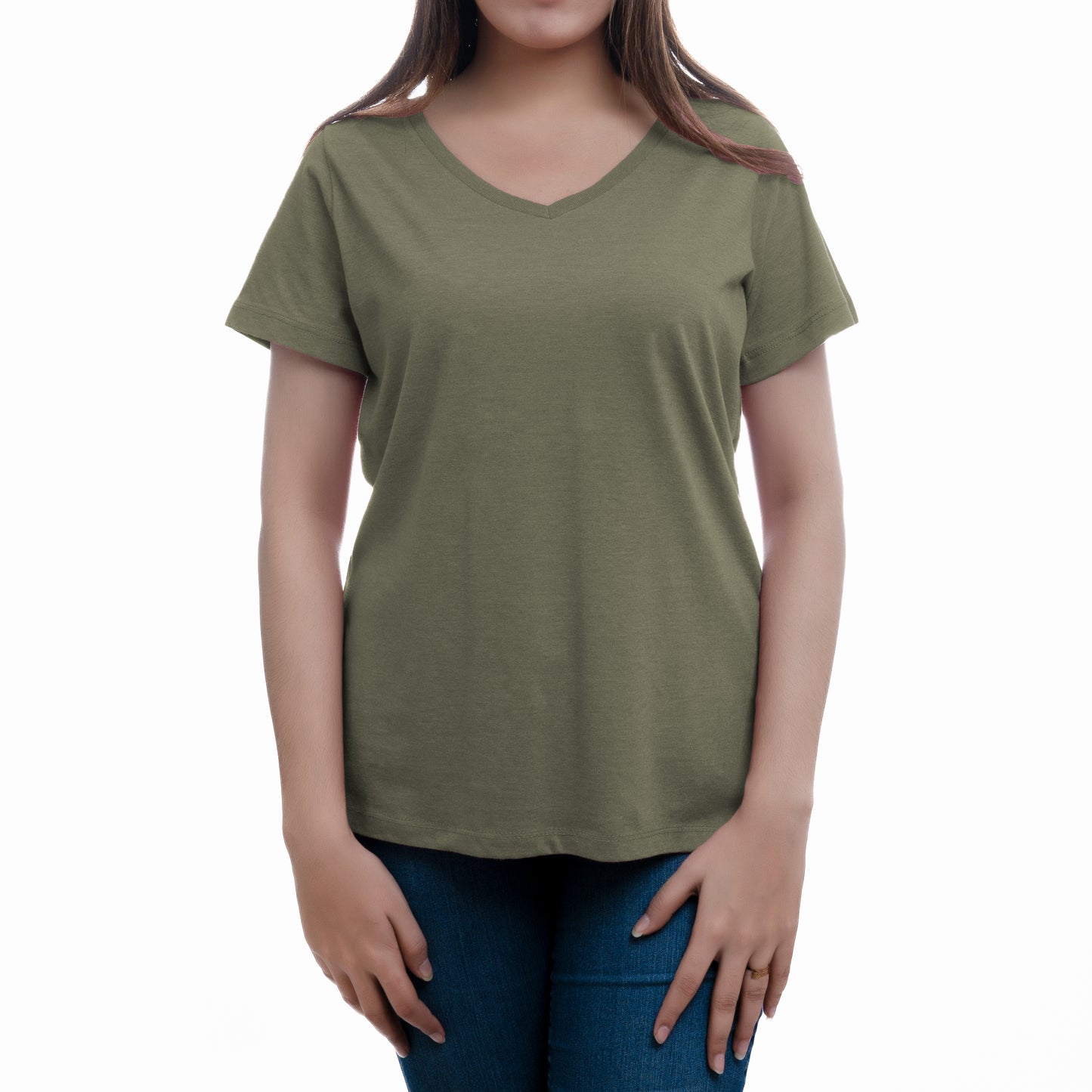 2585 COMFORT WOMENS V NECK TEE*